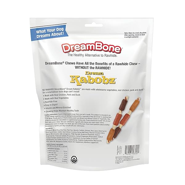 DREAMBONE DREAM KABOBZ 28 COUNT, RAWHIDE-FREE CHEWS FOR DOGS