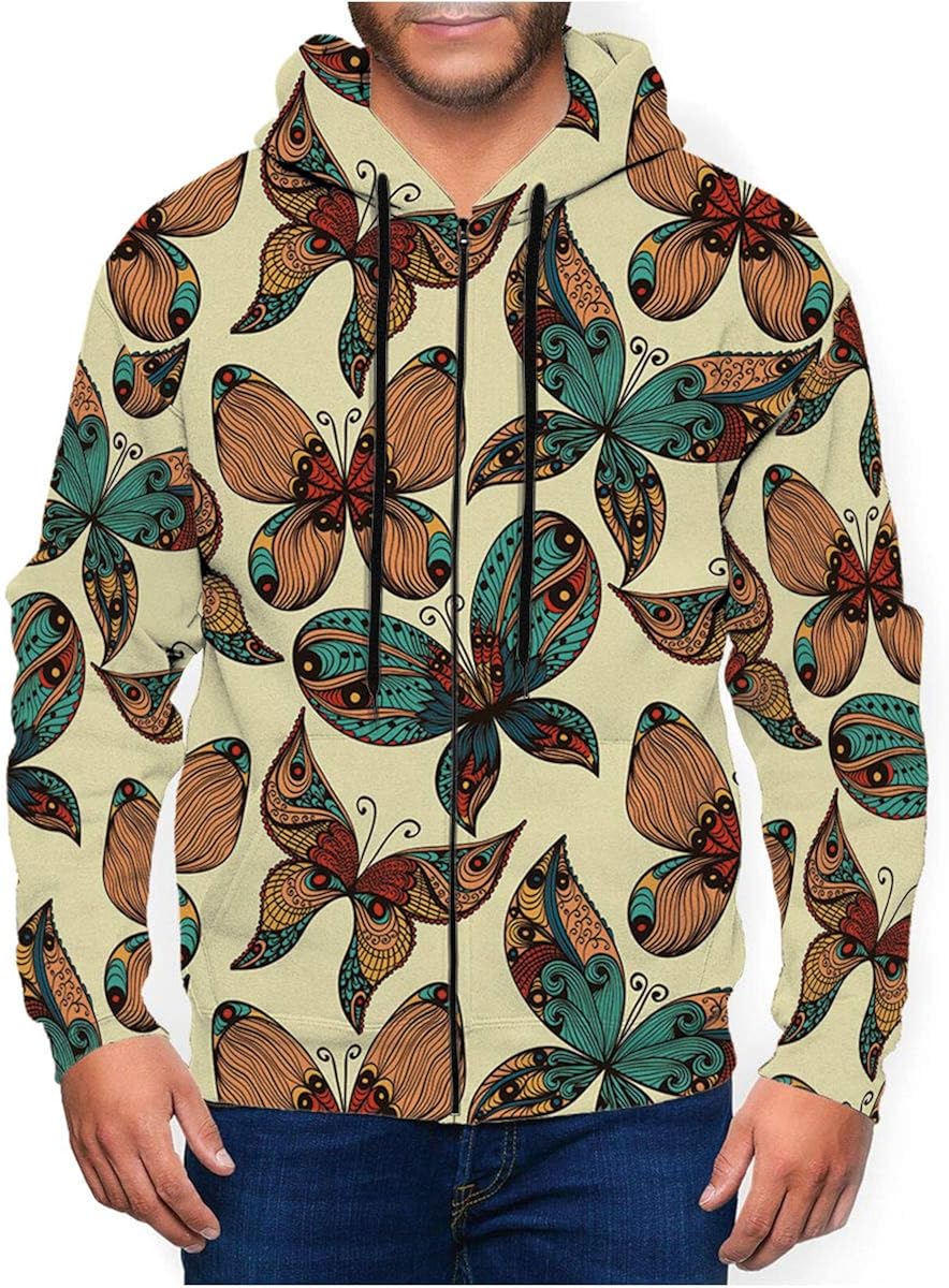 Butterflies Men Fashion Hoodies Black Zip Up Hoodie Design8155 Amazon.ca Clothing & Accessories