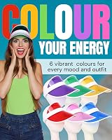 REdstar 6pc Neon Sun Visor Hat Unisex Pub Golf Fancy Dress 80s Party view 4