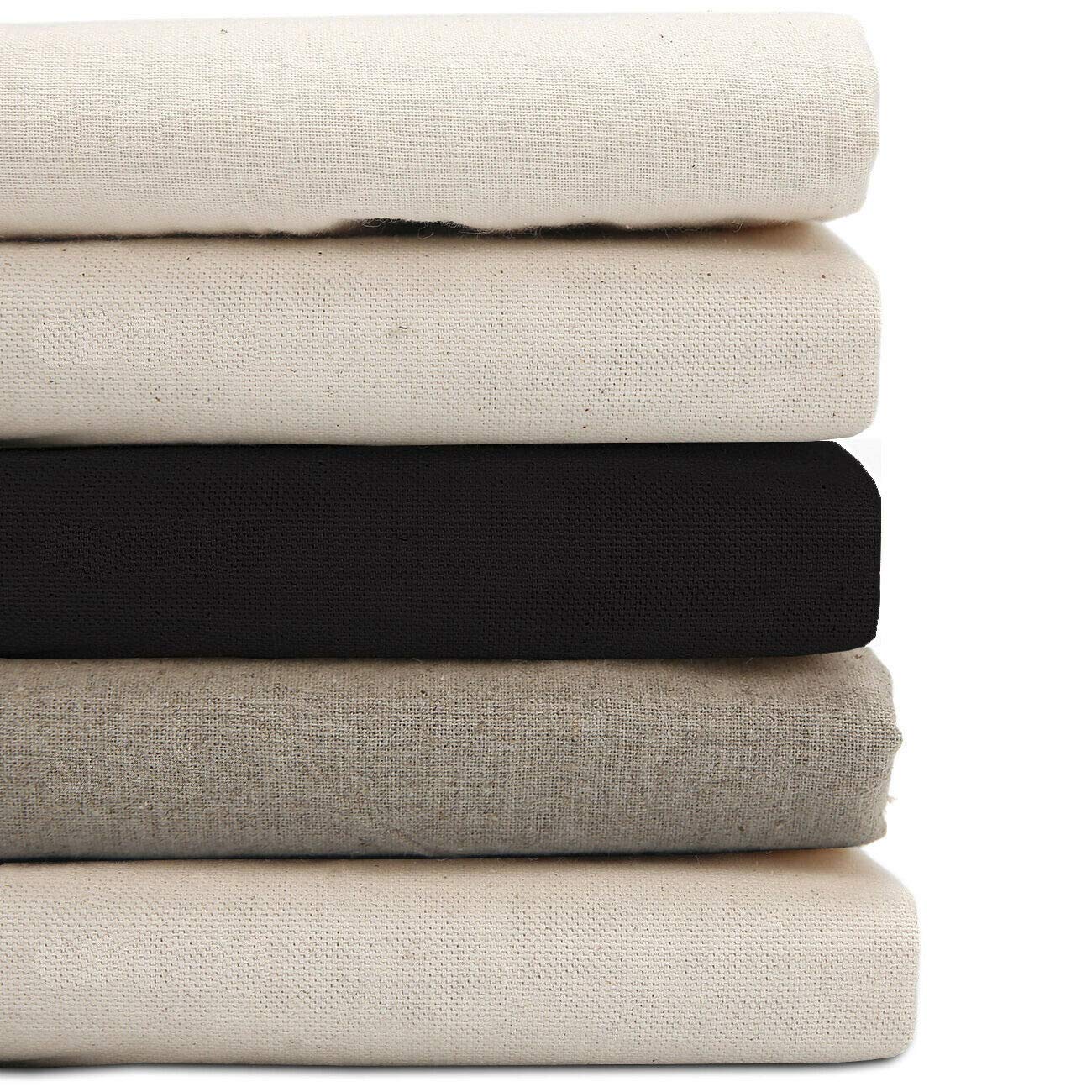100% Cotton Canvas,Calico & Cotton Linen Mix Fabric for Craft,Paint,Patchwork,Apparel & Light Upholstery.Neotrim Natural Fibres,Unbleached & Eco-Friendly Vegan Material, Duck Canvas, 1 Meter