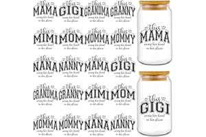 Rngmsi UV DTF Cup Wrap - 20 Pcs Mother's Day UV DTF Transfers Stickers for 16 OZ Mama Nana Waterproof UVDTF Transfer Decals f