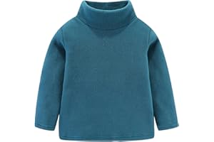 Mud Kingdom Kids Fleece Shirts High Collar Soft Tops Unisex