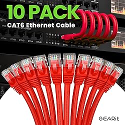 GearIT Cat 6 Ethernet Cable (10-Pack 5 Feet) Cat6