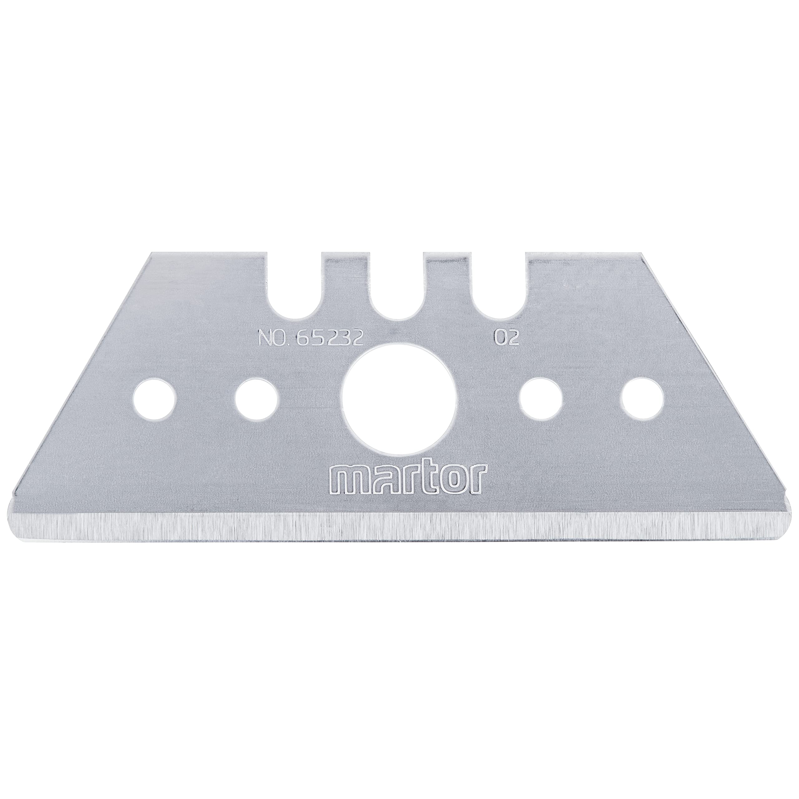 MARTOR 10 x Trapezoid Blade, Replacement Blades Cutters, Safety Knife, 19 mm, Sharp, Rounded, 2-fold usable, No. 65232