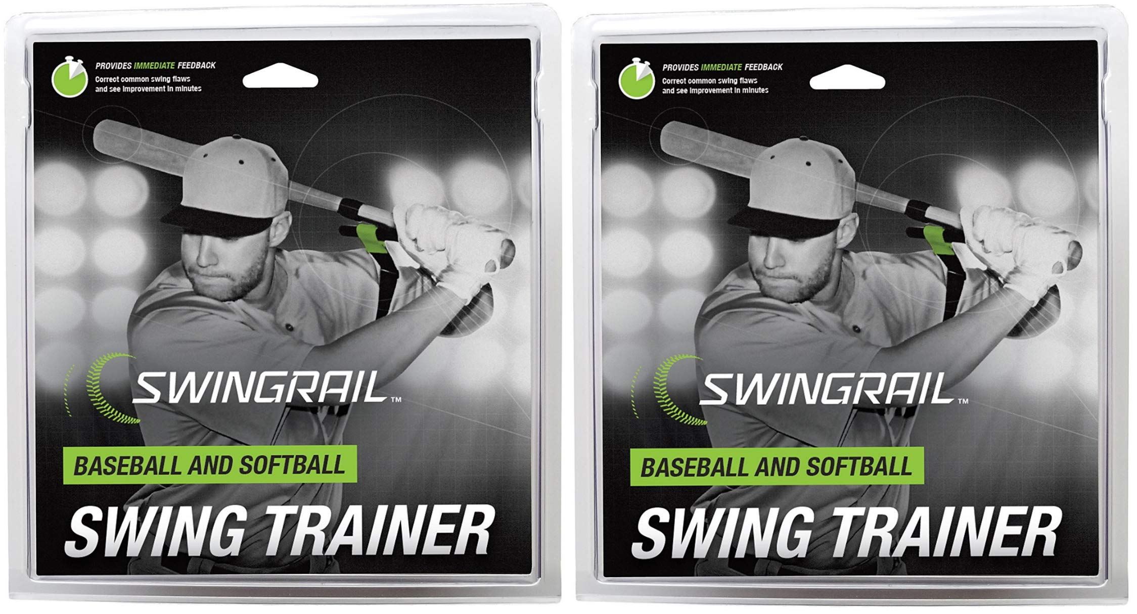 SWINGRAIL Baseball & Softball Swing Training Aid (2-Pack)