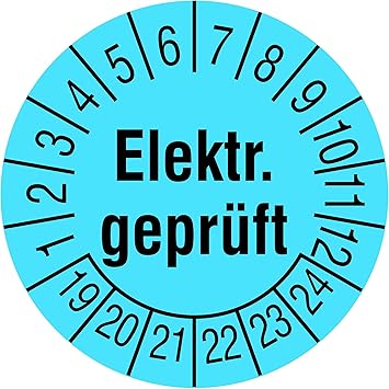 Te Office 1000 Stuck Prufsiegel Mehrjahresprufplakette Prufplakette Etikett Aufkleber Elektrisch Gepruft 19 24 Blau Rolle 1 Bahnig 20 Mm Durchmesser Laminiert Abriebfest Amazon De Burobedarf Schreibwaren