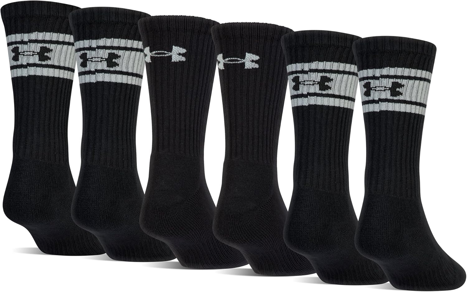 Under Armour Youth Charged Cotton 2.0 Crew Socks, 6-Pairs: Clothing