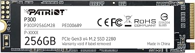 Patriot P300 256GB M.2 NVMe PCIe Gen3x4 SSD P300P256GM28