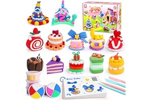 Air Dry Clay Kit, 12 Cake Modeling Clay for Kids, Molding Clay Set with Sculpting Tools and Tutorial, Ultra Light, Safe & Non
