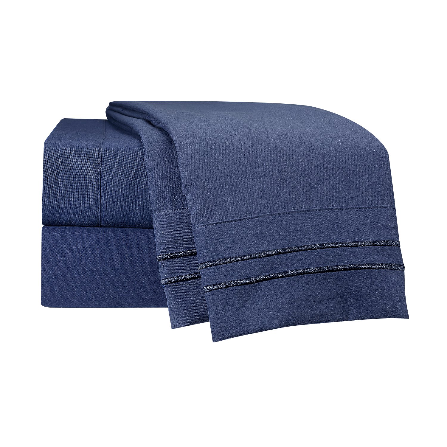 Clara Clark® Supreme 1500 4 piece Bed Sheet Set Twin (Single) Size navy