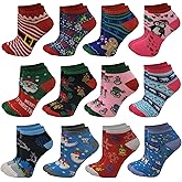SUMONA Differenttouch 12 Pairs Pack Women Low Cut Colorful Fancy Design Ankle Socks