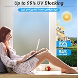 Funfox Frosted Window Film Privacy Vinyl 90x200cm Static Cling UV Protection view 3