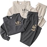 GODMERCH Personalized Mr & Mrs Embroidered Sweatshirt Hoodie Custom Couple Names Anniversary Date Gift for Wife and Husband