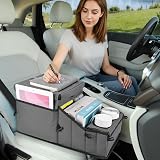 INFANZIA Car Seat Organizer Backseat Cooler 2 Cup Holders 45x27x26cm Gray view 9