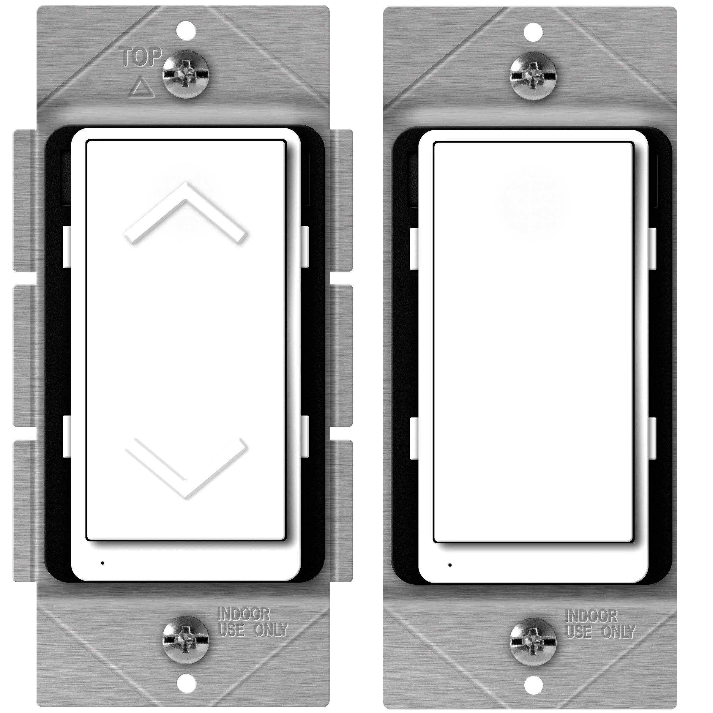 ENERWAVE Z-Wave Plus Dimmer Switch & Add-On Switch Bundle, 3-Way Z-Wave Dimmer Switch Kit, Neutral W