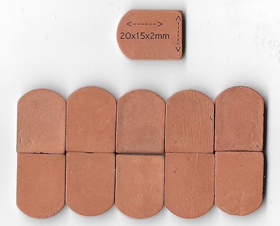 ALEA Mosaic Backstein Dachziegel für SteinBaukasten 20x15x2mm -,100 Stuck- Ziegelrot RN01