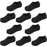 BOOPH 10 Pairs Kids Socks Boys Girls Athletic Ankle Socks Low Cut Cotton Non Slip No Show Sock