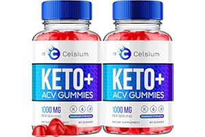 S.O LABS (2 Pack) Celsium Celsius Keto ACV Gummies, Celsium Keto+ ACV Gummies 1000MG Apple Cider Vinegar Advanced Formula Supplement, Celsium Gummies Keto plus ACV Folic Acid Vitamin B12 (120 Gummies)
