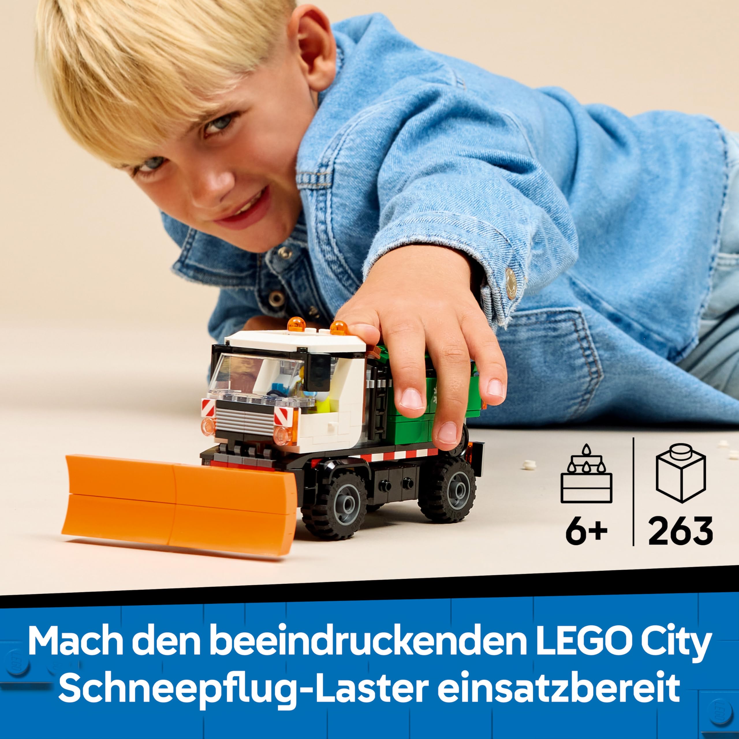 LEGO City Schneepflug - Spielzeug Set mit Minifigur, Werkzeugen und Streufunktion - Geburtstagsgeschenk für Jungen ab 6 Jahren und Technikfans - 60490 2