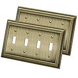 [2 Pack] BESTTEN Aged Brass Metal Toggle Switch