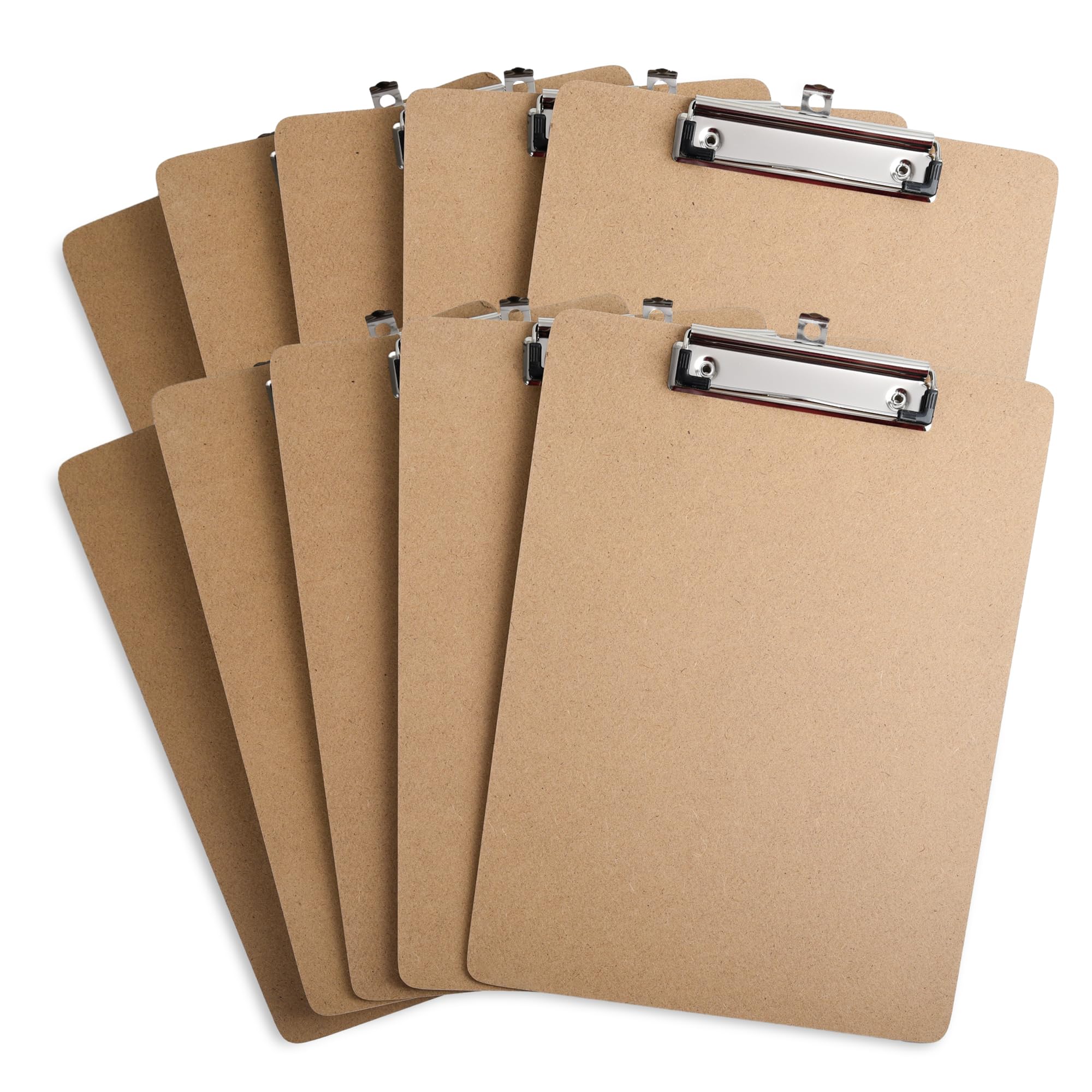Photo 1 of Uzant Clipboards 10 Pack Letter & A4 Size, 9" x 12.5" & 8.5" x 11" Wooden Hardboard Clipboards with Low Profile Clip, Hanging Loop for Office, Home & Classroom