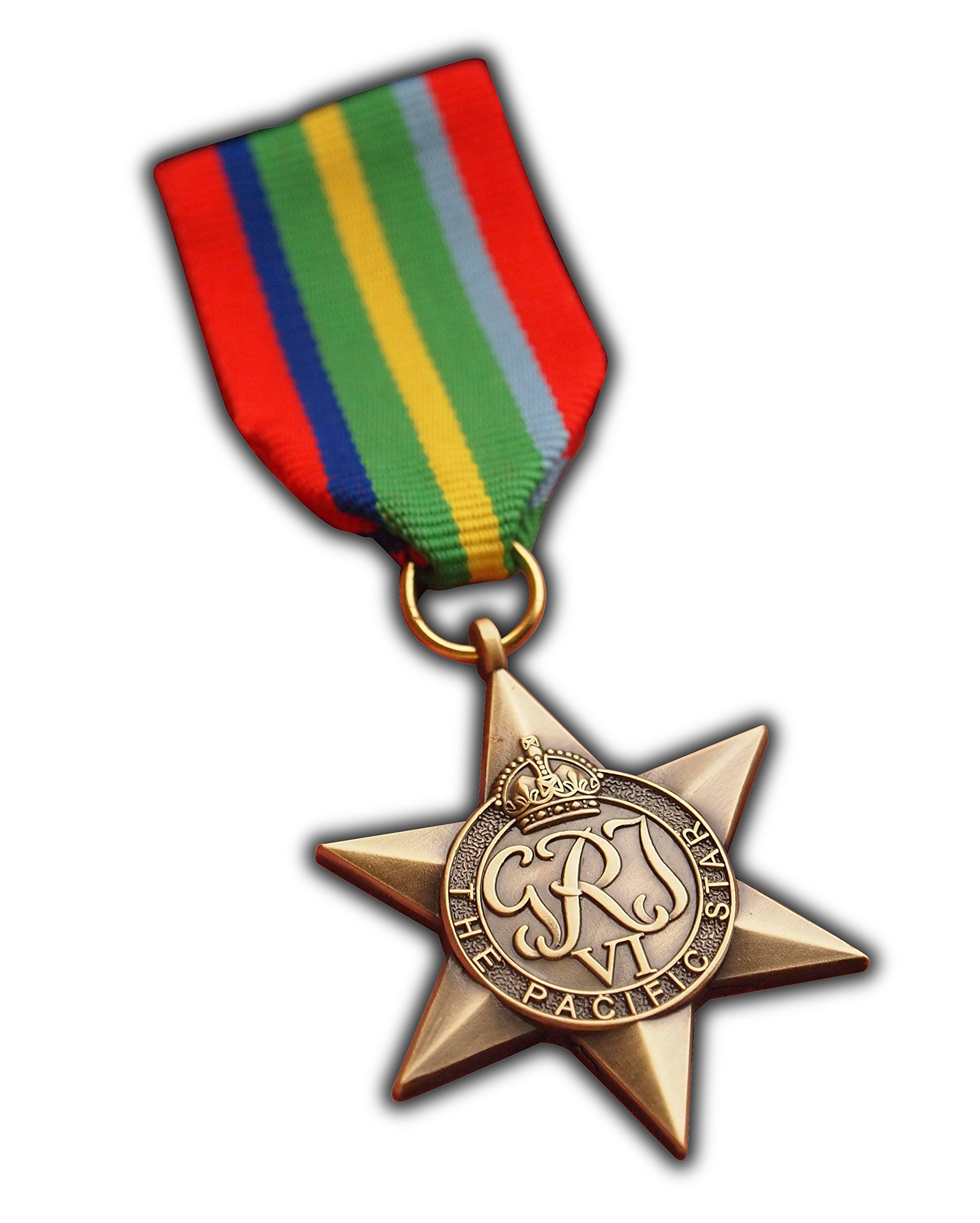 Trikoty The Pacific Star Military Medal WW2 Commonwealth British Military Award For | Army | Navy | RAF | REPLICA George VI