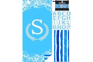 Zoneshinex Personalized Microfiber Monogrammed Beach Towel Sand Free Quick Dry Super Absorbent Customized Initial Letter Lightweight Oversized Pool Swim Towels S Gifts for Women