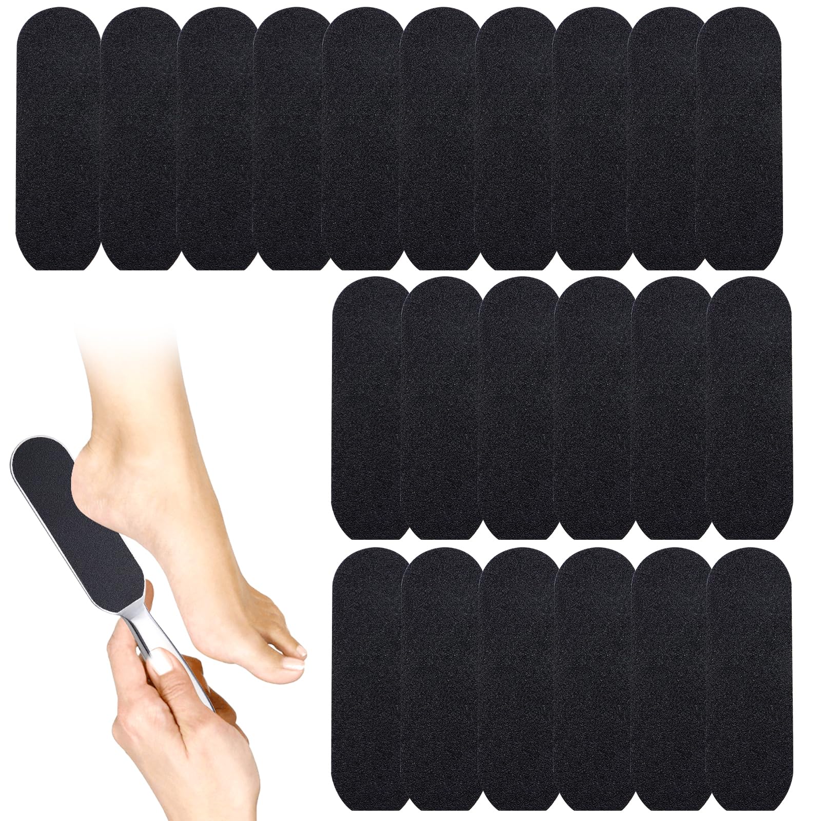 55 Pcs Foot Files Replacement Pads for Stainless Steel Foot Rasp File, VEGCOO Pedicure Foot File Refill Pads Callus Remover for Dead Skin, Professional Foot File Pads for Bath Pedicure Salon (L, #100)