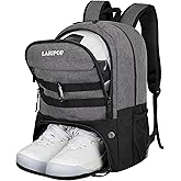 LARIPOP Soccer Backpack,Soccer Bag with Ball Holder and Shoe Compartment,Sports Equipment Training Bags Fits Basketball