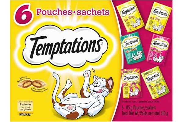 TEMPTATIONS Cat Treats, Assorted Variety Pack, 510g (6x85g Pack)