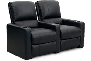Octane Seating Octane Charger XS300 Leather Home Theater Recliner Set (Row of 2), Black