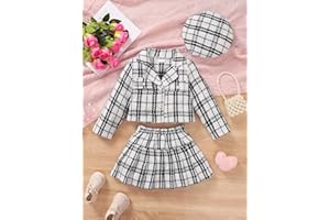 Girls Clothes Fashion Jacket Top and Skirt Set Hat Cute Outfit