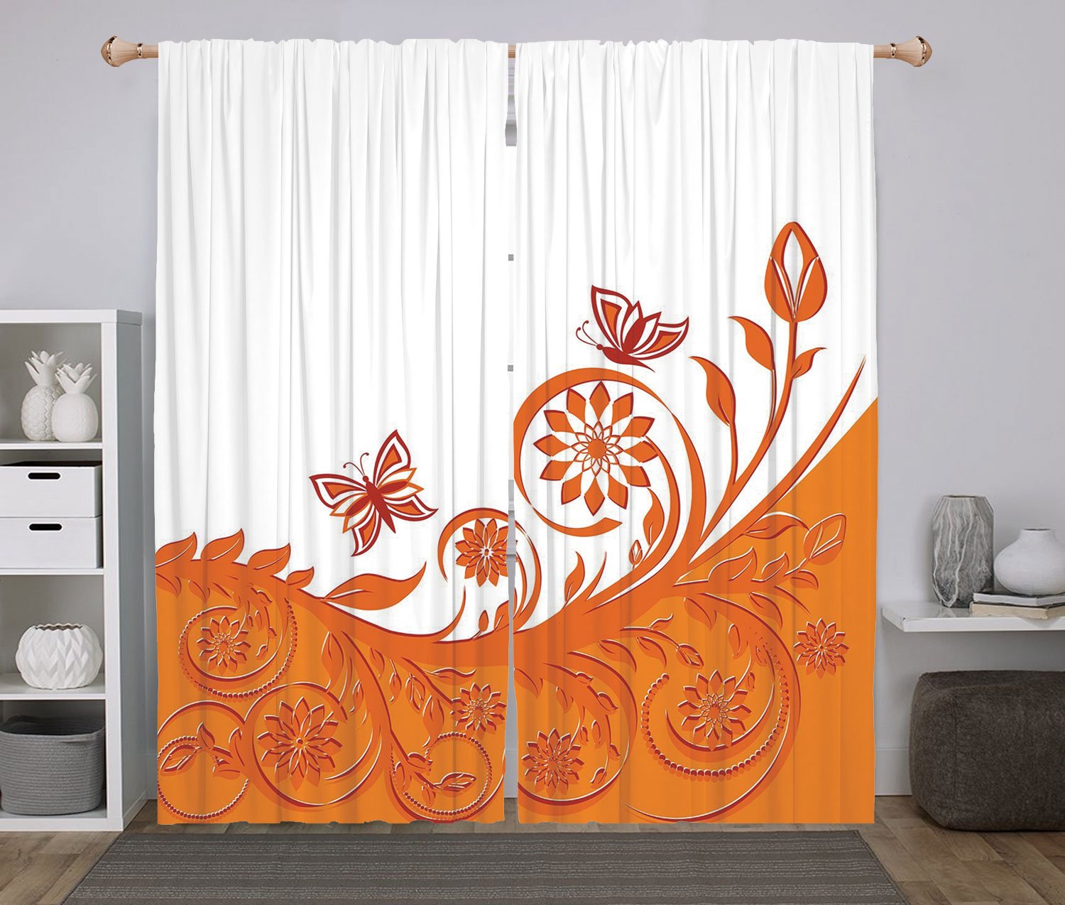 Amazon Com Iprint 2 Panel Set Window Drapes Kitchen Curtains