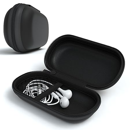 EAZY CASE Universal Tasche für In-Ear Kopfhörer mit Netzfach - Hardcase Aufbewahrungsbox, Schutztasche mit umlaufenden Reißve