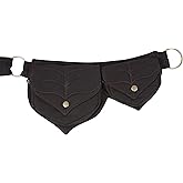 Cotton two Leaf Pocket Waist Belt-Black