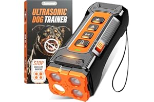 Zahawei Dog Bark Deterrent Devices, Anti Barking Device 3X Ultrasonic Bark Control Device 50ft Range, Rechargeable & Safe Dog Training Tool for Quiet Walks and Peaceful Homes