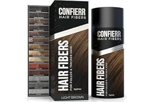 CONFIERR Hair Fibers for Men & Women (15 Grams, Light Brown) - Fill In Fine Hair for Instantly Thicker, Fuller Look