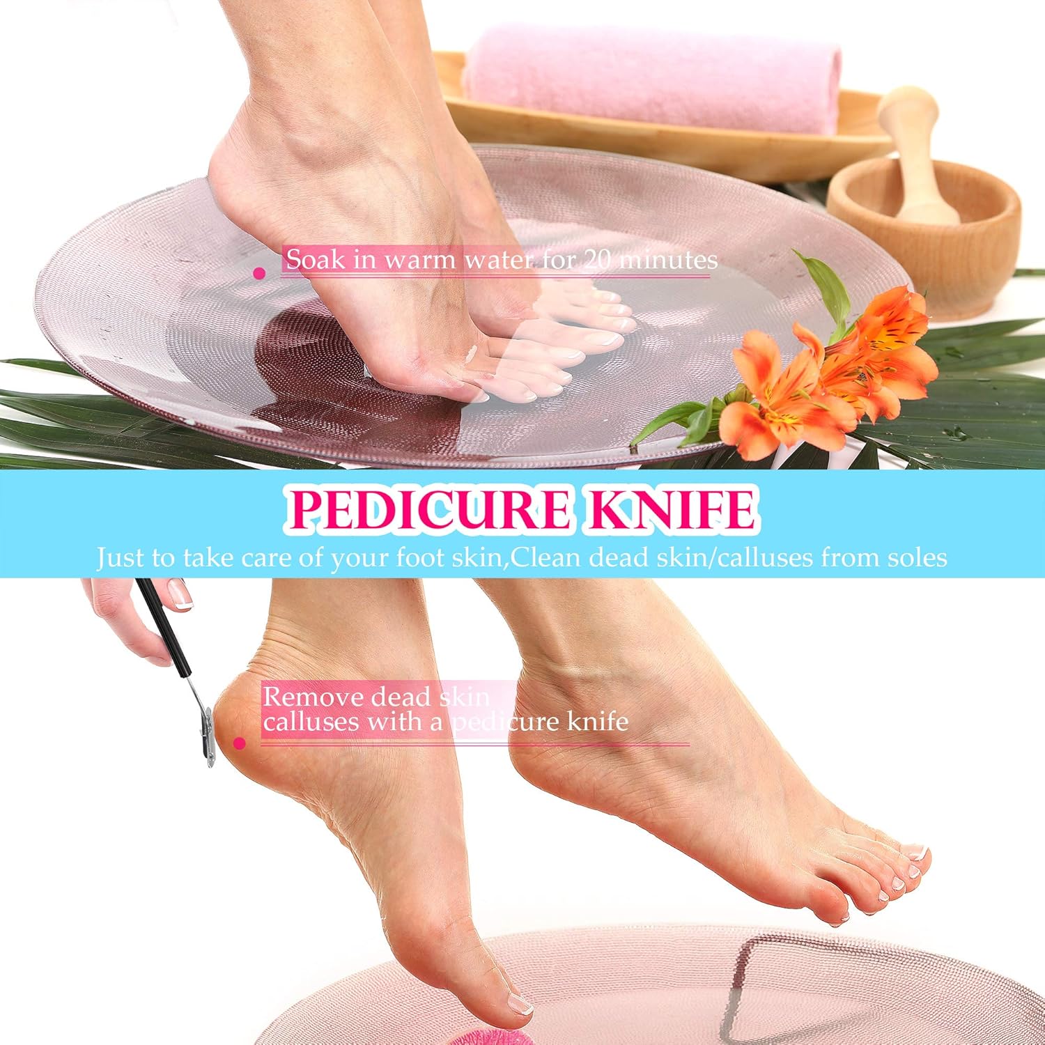 Fotwen Foot files, Callus Remover for Feet, Foot scrubber for dead skin and Nail Toenail Clipper, Pedicure Set 15 in 1 Foot Care Kit to Remove Hard Skin for Women Men Salon or Home… : Beauty
