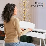 Bonnlo Glarry 88 Weighted Keyboard Piano with Stand Headphones 3-Pedal USB MIDI view 9