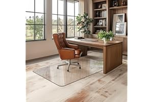 Furnbar Office Chair Mat for Carpet & Hardwood, Upgraded 32" x 48" Dual Use Tempered Glass Chair Mat for Chair and Footrest Under Desk