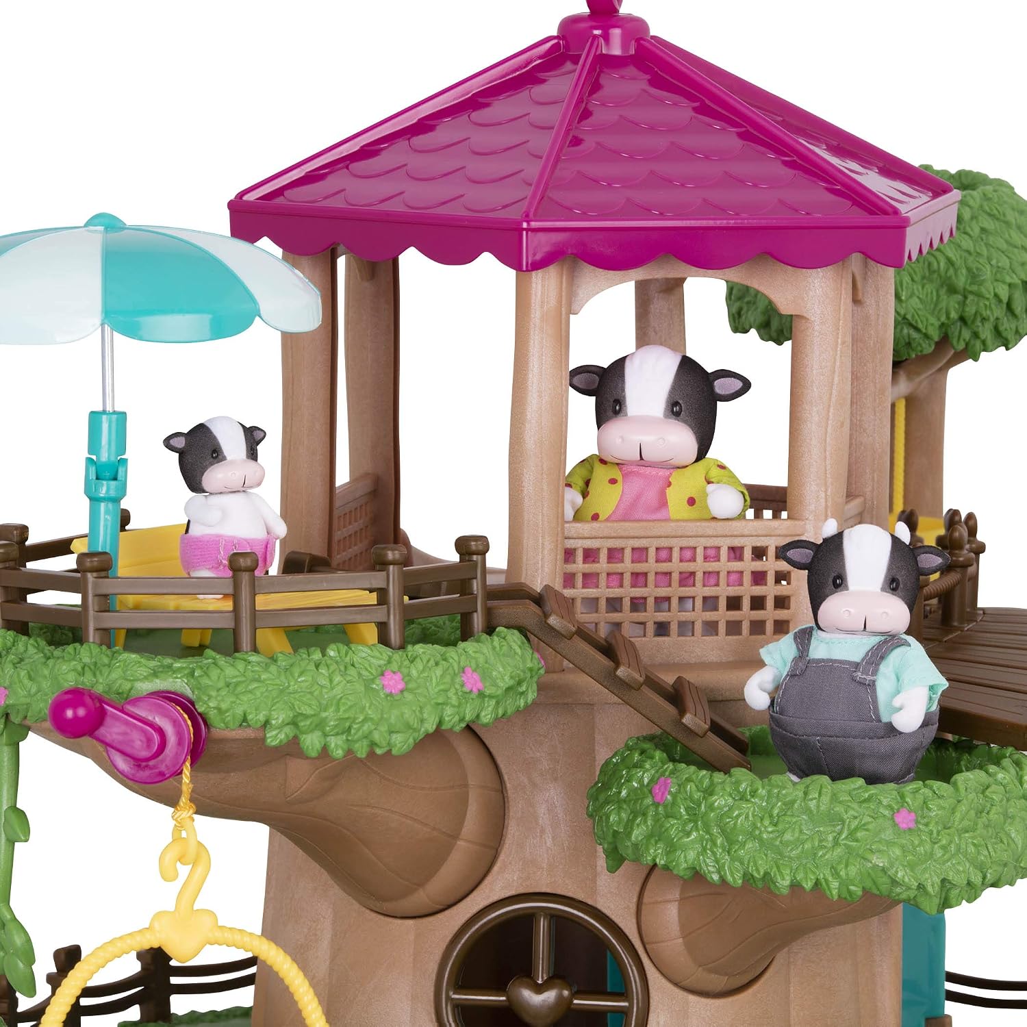 Li'l Woodzeez, Family Treehouse Playset with Crank Elevator, Ladders, Slides & Stairs - Image 4