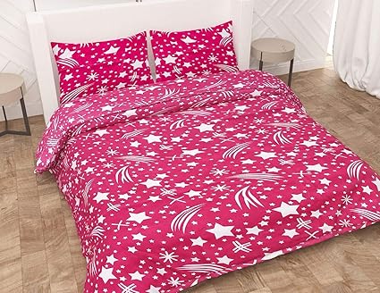 Choice homes Cotton King Size Double Bedsheet with 2 Pillow Cover, 90x100 Inches, Multicolour