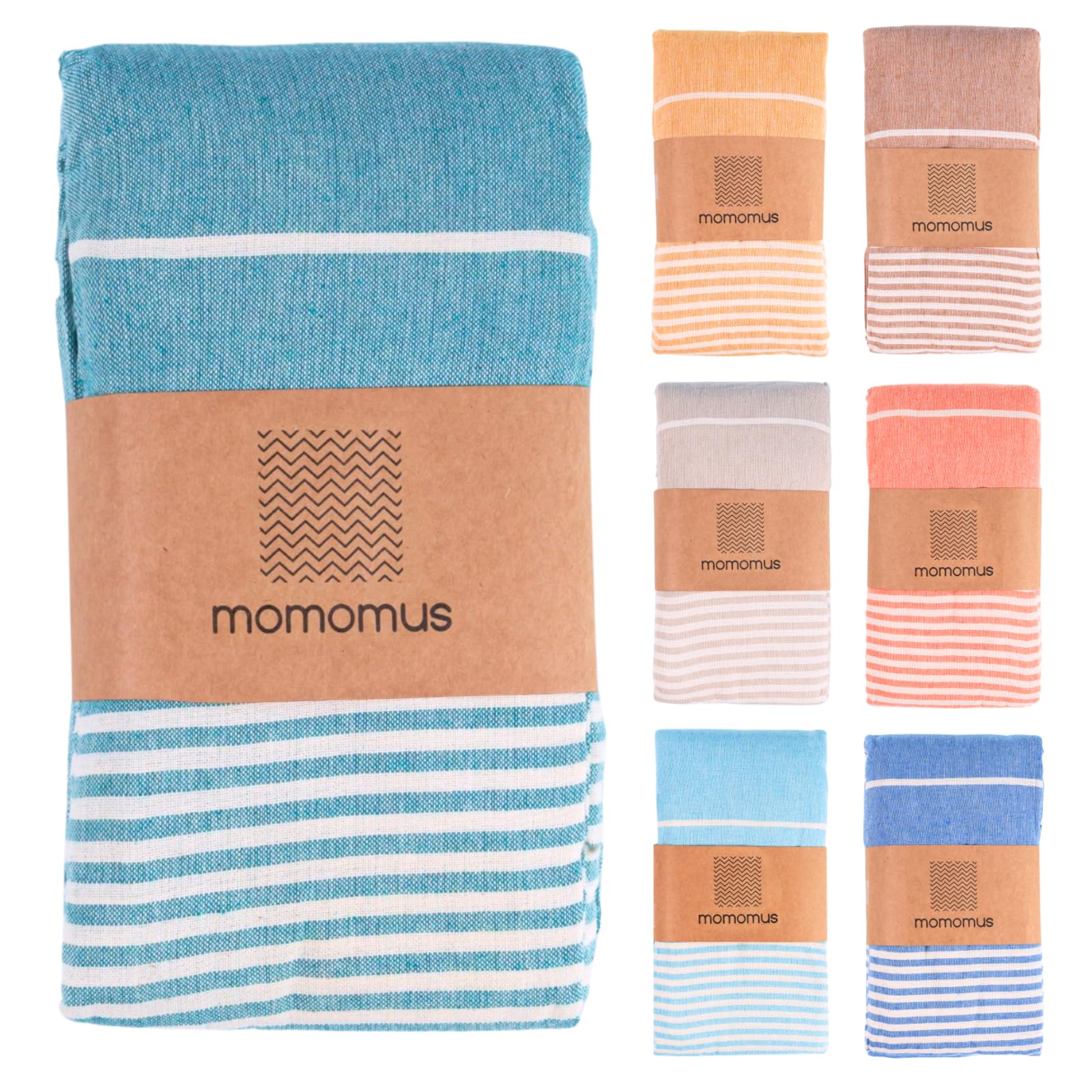 Photo 1 of MOMOMUS Extra Large Turkish Beach Towel Style – Made of 100% Cotton for Sand-Free Comfort | Oversized Beach Towel – Sandproof Beach Blanket – Big Beach Mat - Outdoor Picnic (Sea Green, 83x94 in)