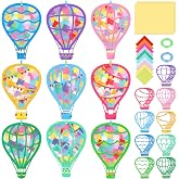 Renbuzhu 48PCS Back to School Crafts: Paper Hot Air Balloon Suncatchers DIY Kits, Summer Window Stained Glass Effect Art Supplies