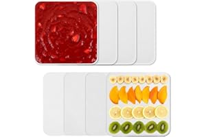 4 Silicone Dehydrator Mats & 4 Mesh Dehydrator Sheets，11x11in/28x28cm Reusable Non Stick Silicone Tray Sheets，Non Stick Tray 