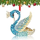 WALENGIF Swan Christmas Ornaments 2025 - Metal Swan Ornaments for Christmas Tree -Elegant Bird Hanging Ornaments Blue Swan for Nature Lovers Women Friends Girls Mom Sisters Kids