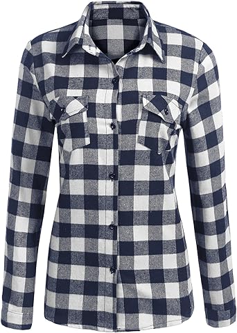 women's slim fit plaid shirt