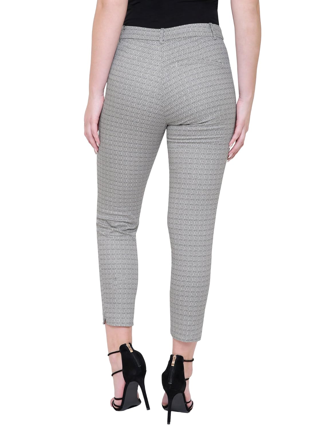 mansicollections beige color black geometric print trouser