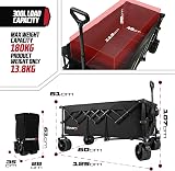 MoverX 300L Festival Trolley on Wheels Folding Wagon Portable Camping Cart Black view 2