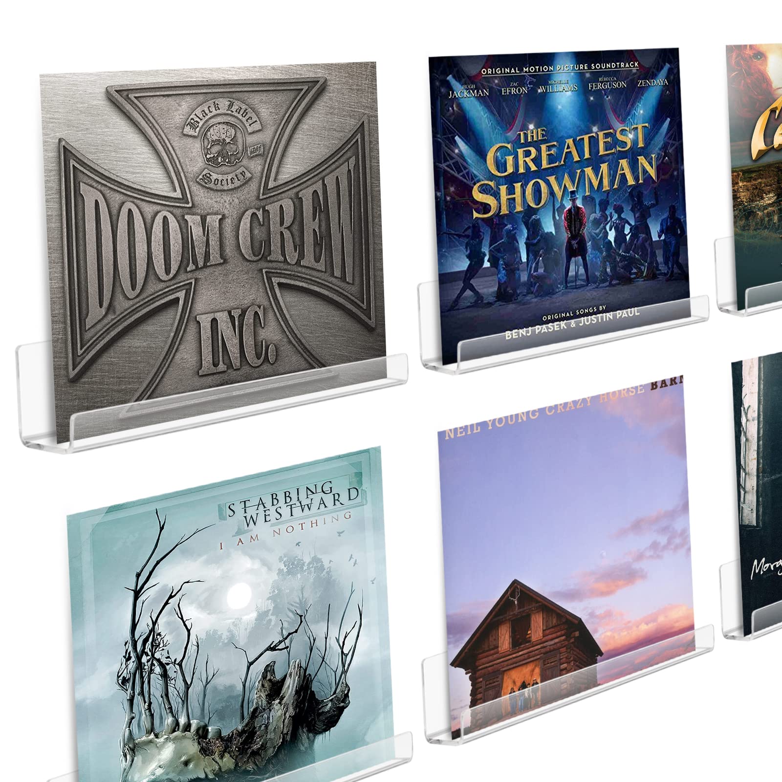 LileZbox Clear Floating Shelves, Wall Mounted Acrylic Invisible Bookshelf, Storage Shelves Display Organizer on kids room, Bathroom, kitchen, bedroom (6, 17.8 X 4 CM)